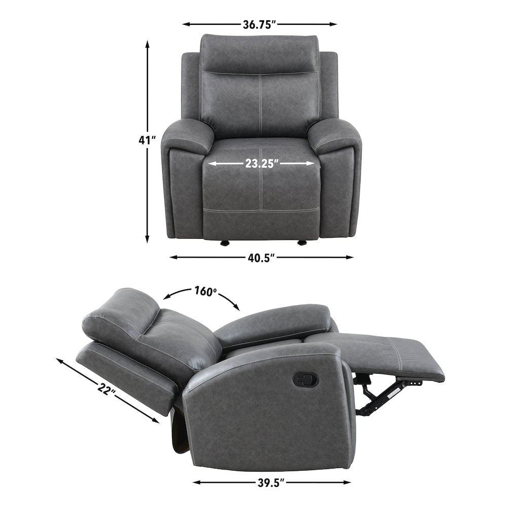 Gaston 3-Piece Manual Reclining Set