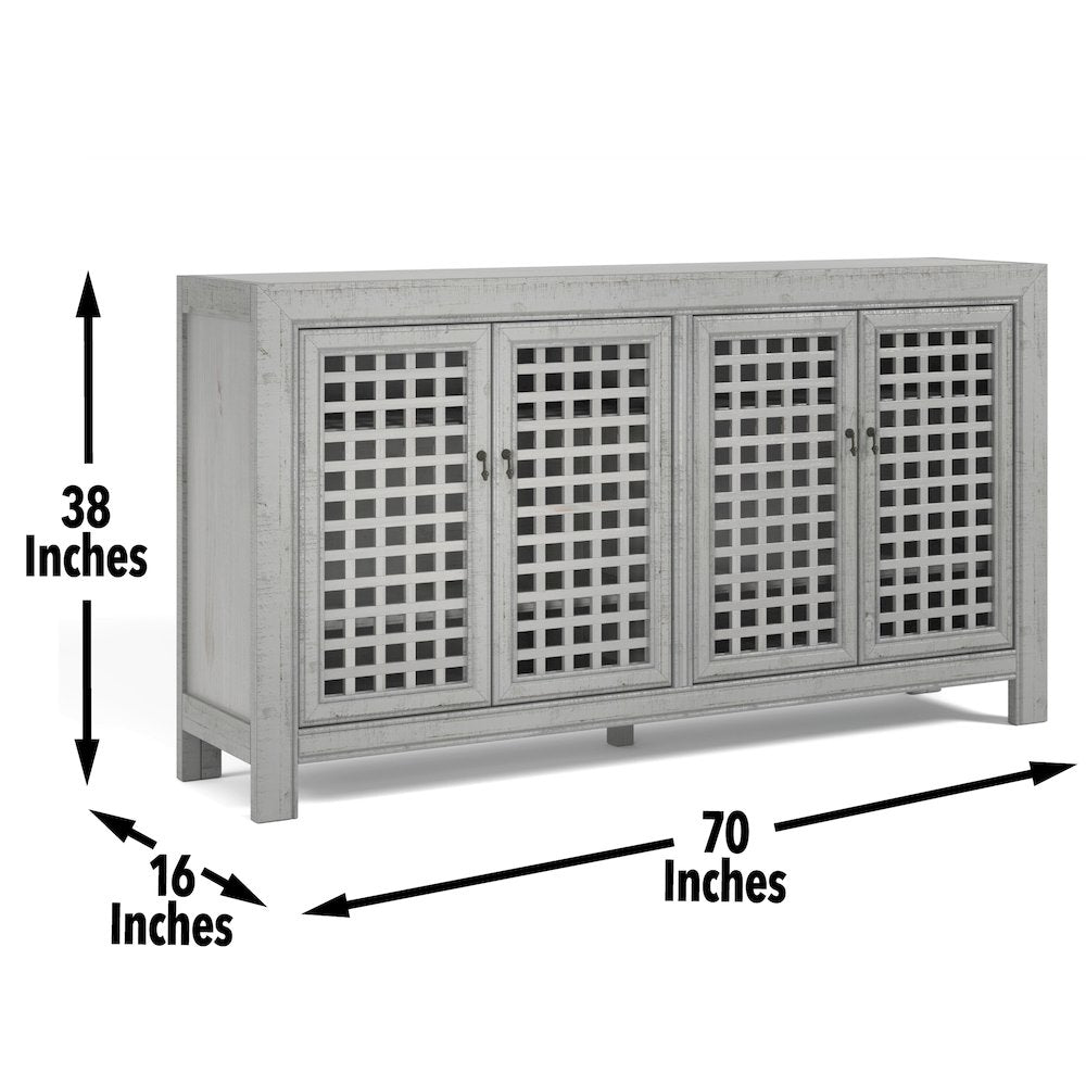 Rio 4 Door Accent Cabinet Grey