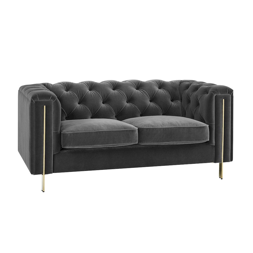 Charlene Gray Velvet Sofa Love