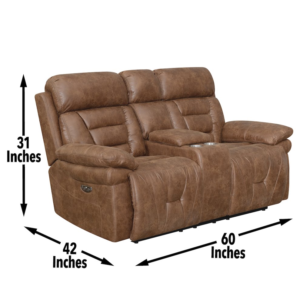 Brock Power Recliner Console Loveseat