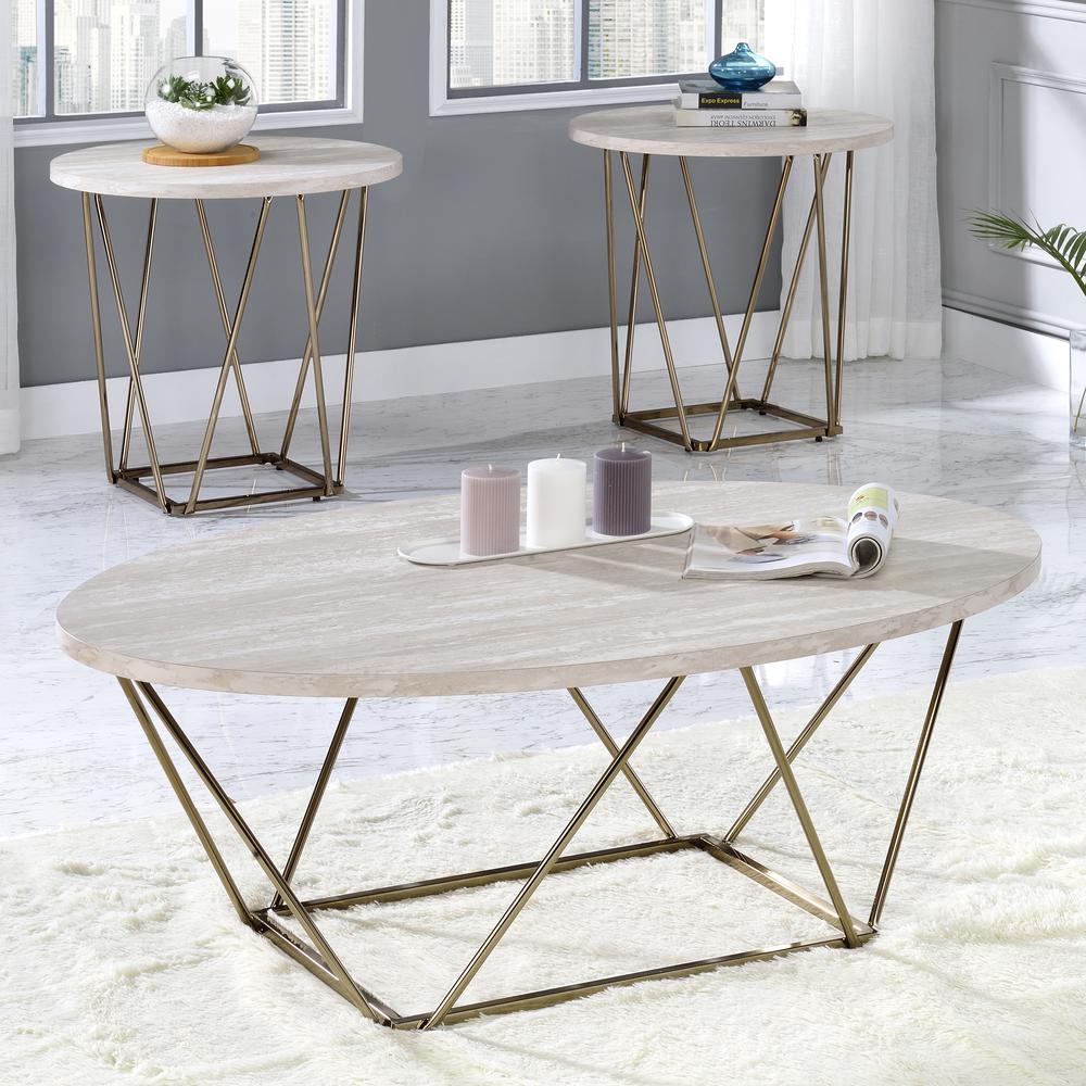 Rowan Faux Marble Top Coffee Table