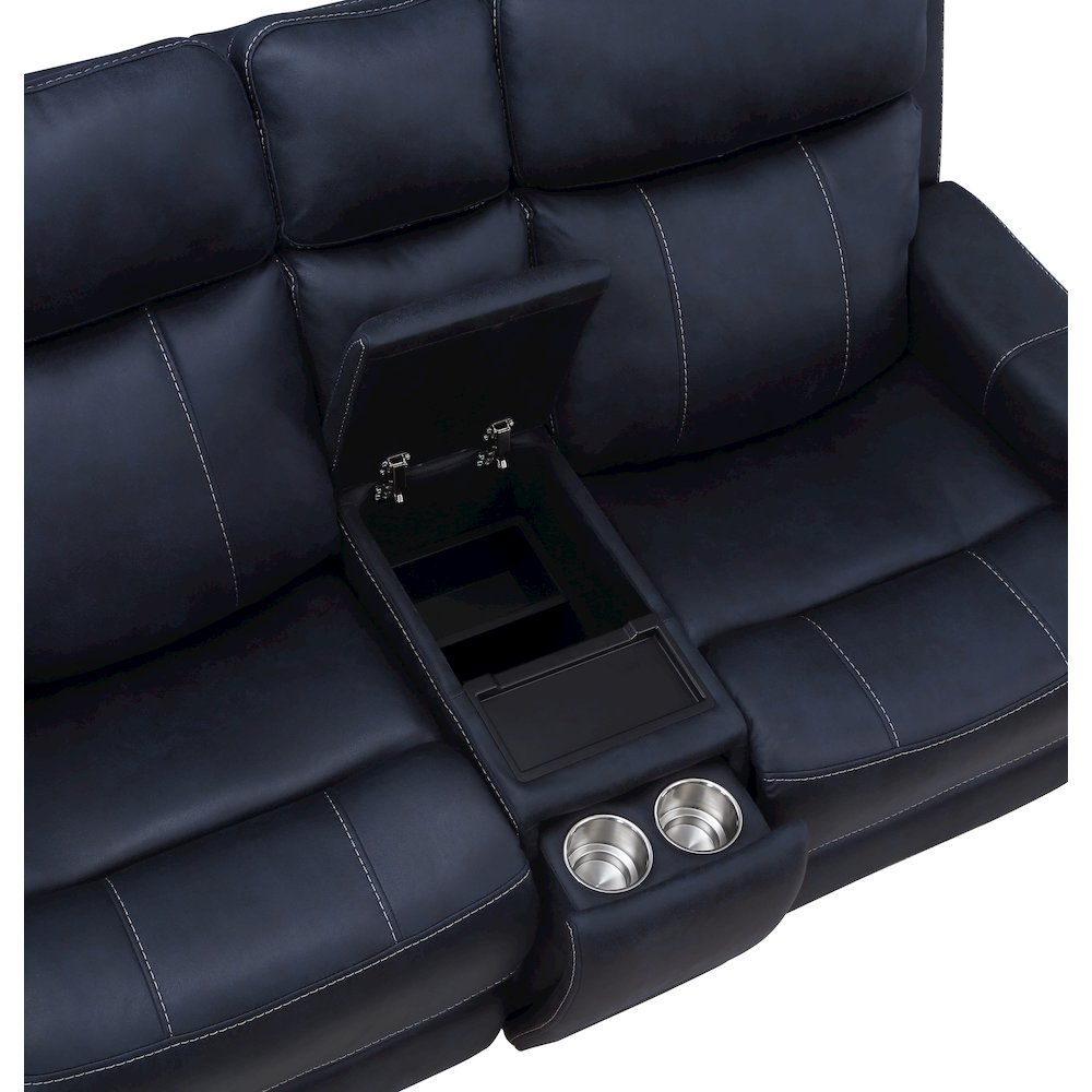 Valencia Dual Power Reclining Console Loveseat - Ocean