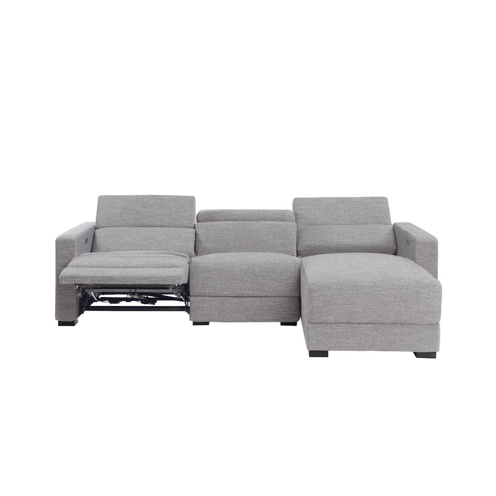 Zara Power Reclining Sectional - Light Gray