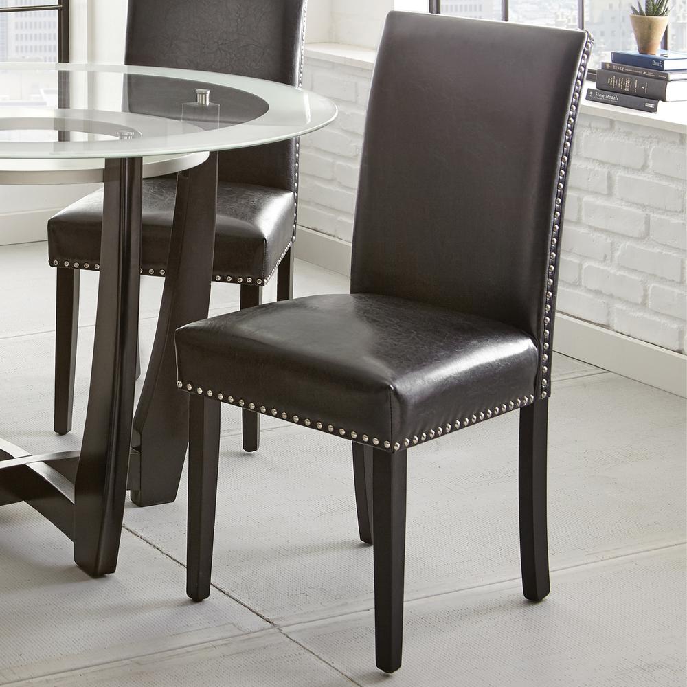 Verano Vegan Leather Side Chair, Black