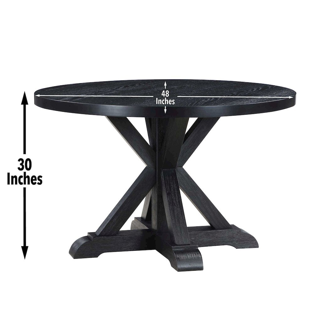 Molly Black 48" Table with 4 Magnolia Chairs