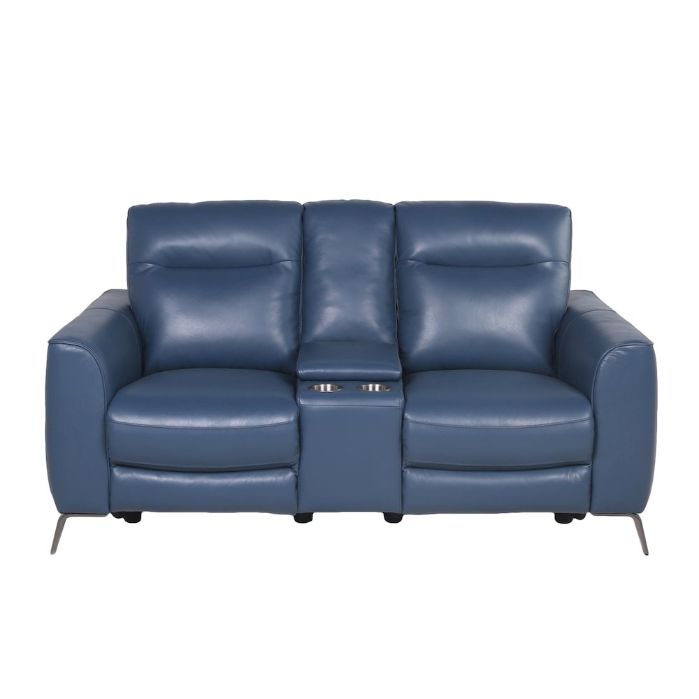 Sansa Power Reclining Console Loveseat - Ocean