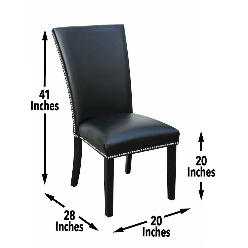 Camila 7PC Rectangle Dining Set Black Chair