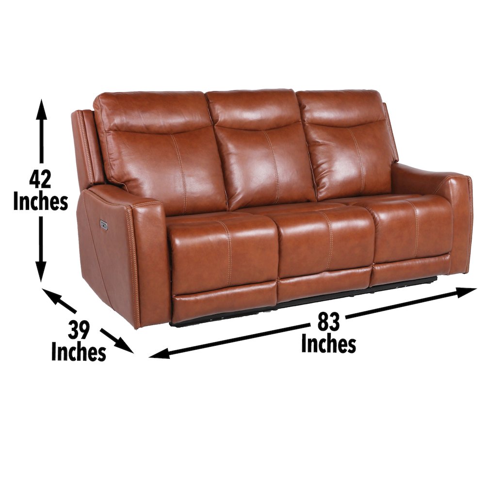 Natalia Power Recliner Sofa - Caramel Leather