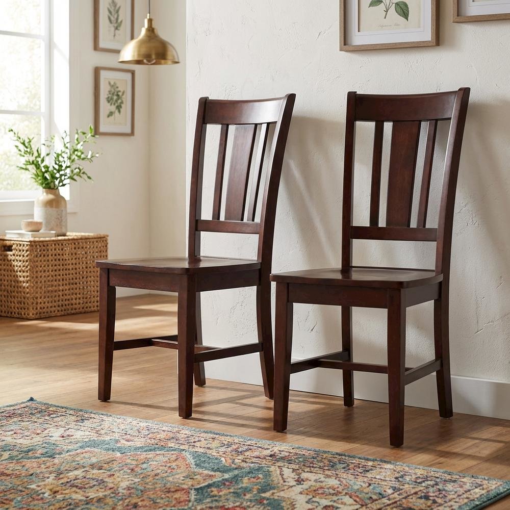 Set of Two Mocha Splatback Dining Chairs for Elegant Meals