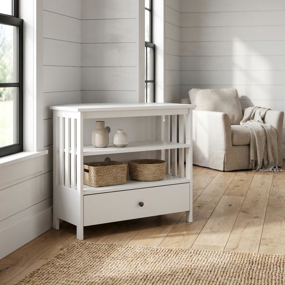 White Hardwood Corner TV Stand with Modern Design and Ample Storage