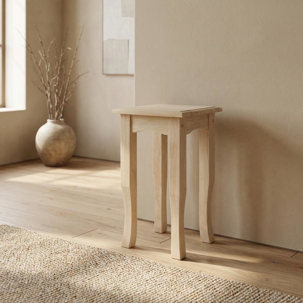Unfinished 21-Inch High Tea Table with Classic Style and Versatile Design
