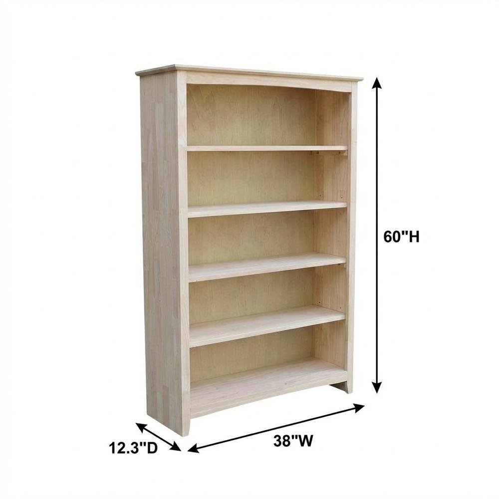 Modern Wooden Bookcase with Open Shelves and Sturdy Construction