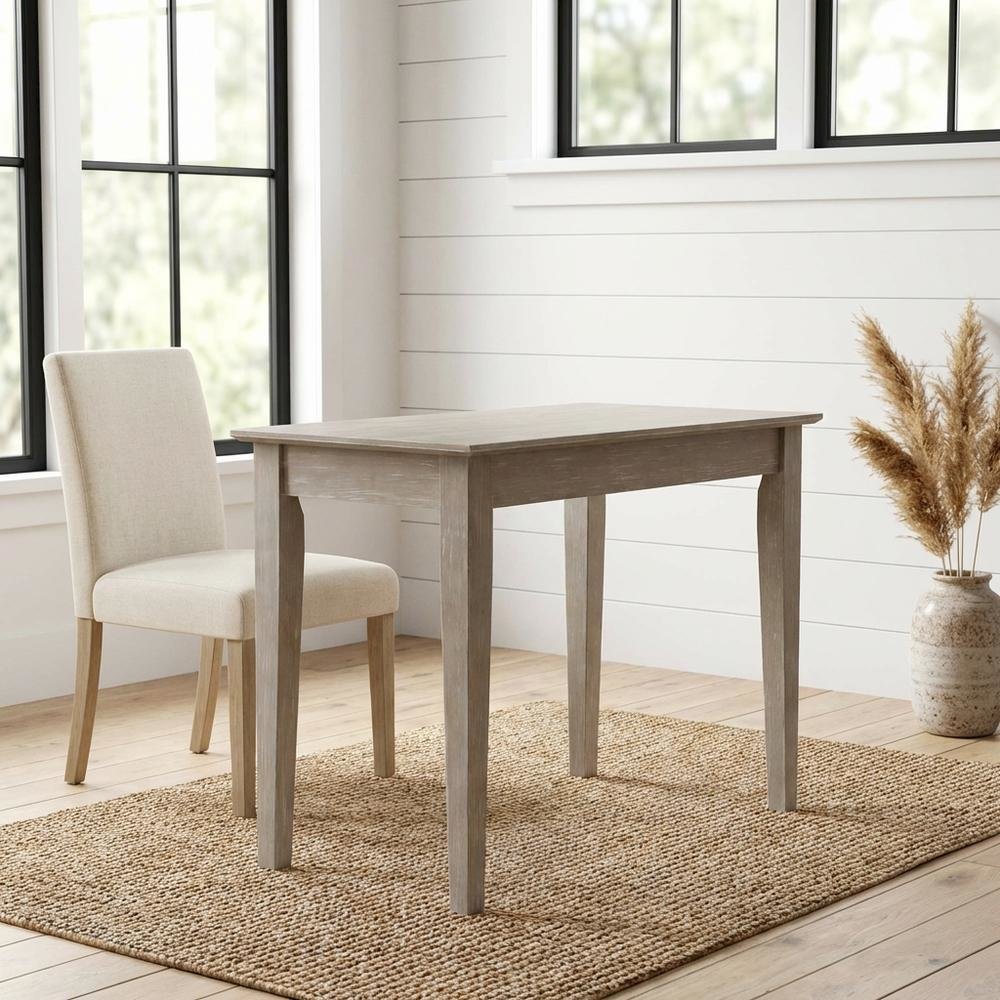 Gray Washed Writing Table With Smooth Surface And Modern Design