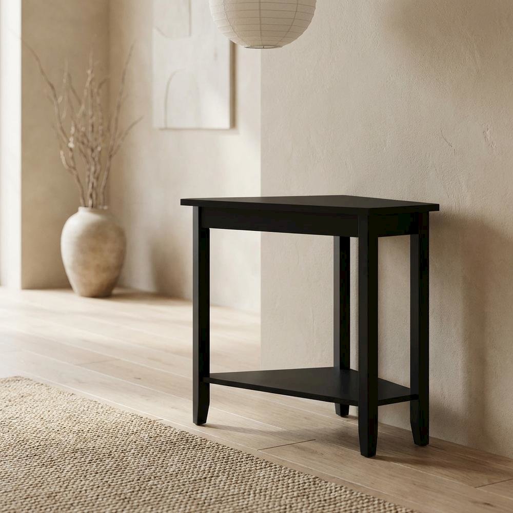 Black accent table with sleek, modern design for versatile use