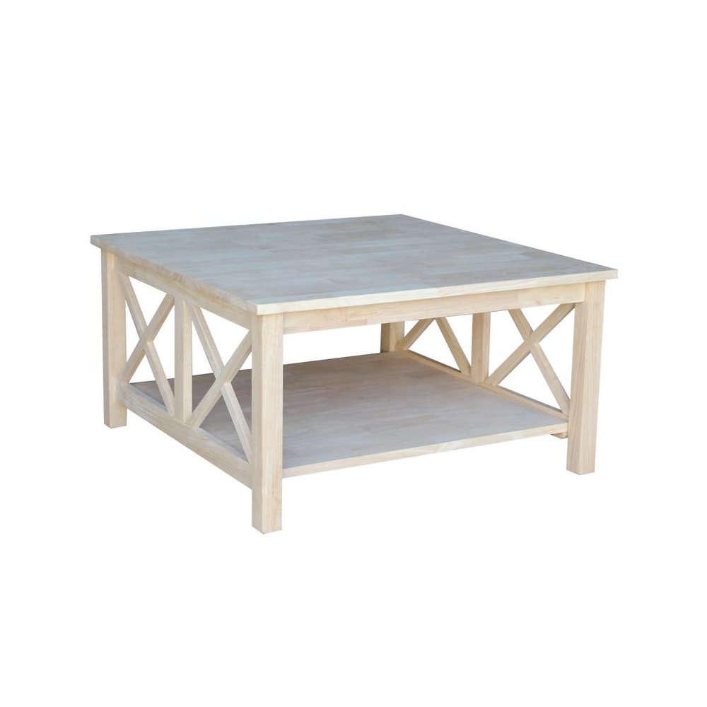 Hampton Square Coffee Table, Unfinished