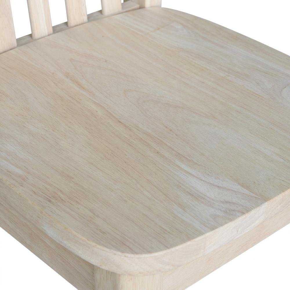 Solid Wood Dining Chairs, Mission-Style Juvenile Unfinished Hardwood Set