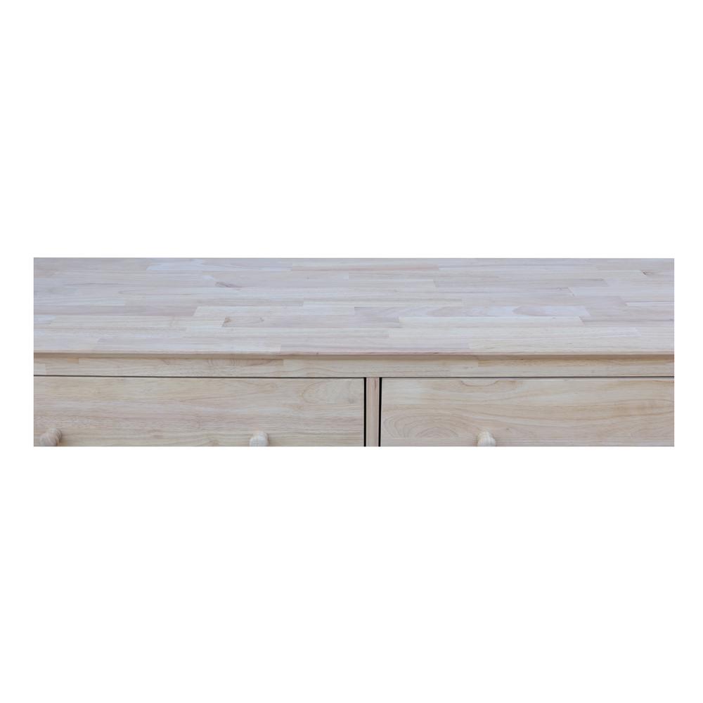 Dresser With 6 Drawers, Unfinished