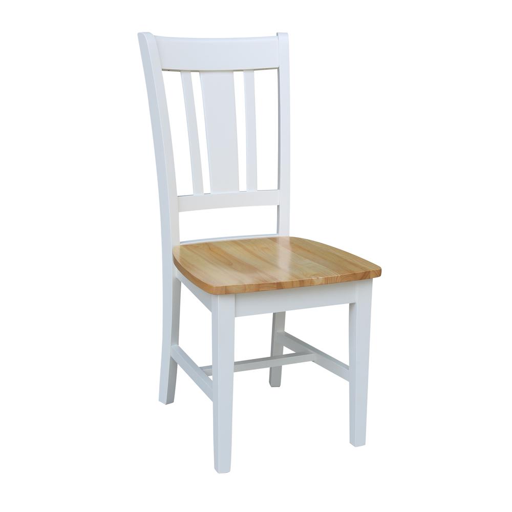 San Remo Splatback Chair, Set of 2, White/Natural