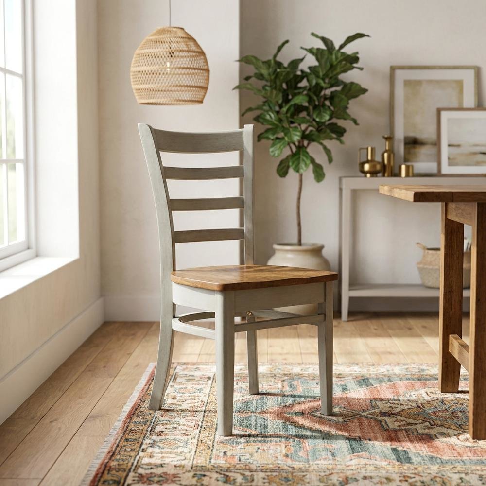 Hardwood Side Chair with Wipe-Clean Seat for Living Room or Dining