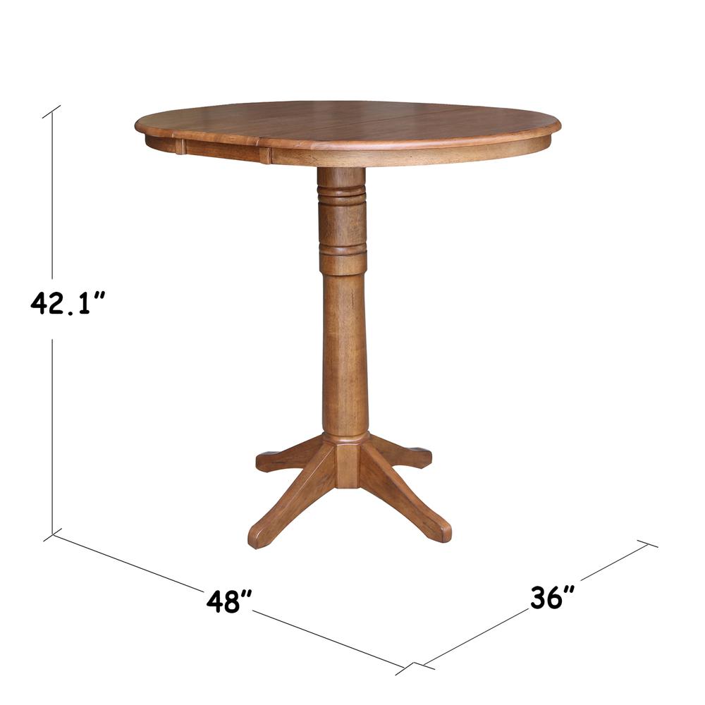 36" Round Top Pedestal Table with 12" Leaf - 42.1" H- 557394