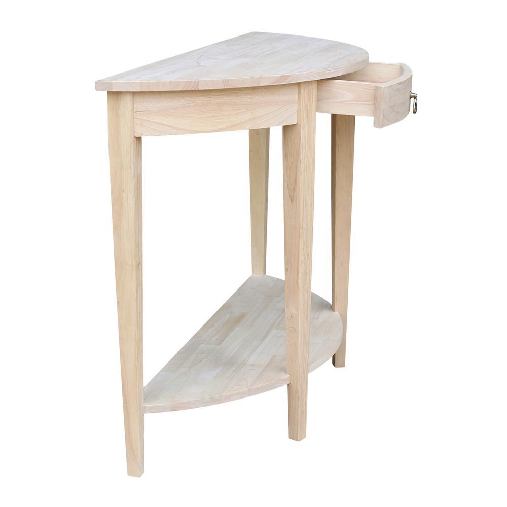 Half Moon Console Table, Unfinished