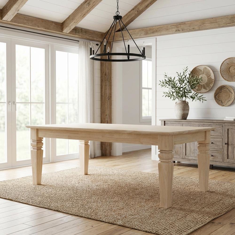 Unfinished Hardwood Coffee Table with Durable Construction and Easy Maintenance