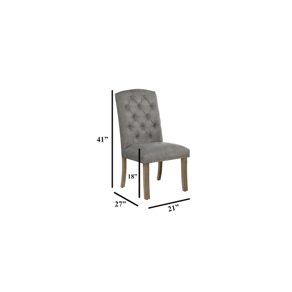 Dark Grey Dining Chair With Linen Fabric