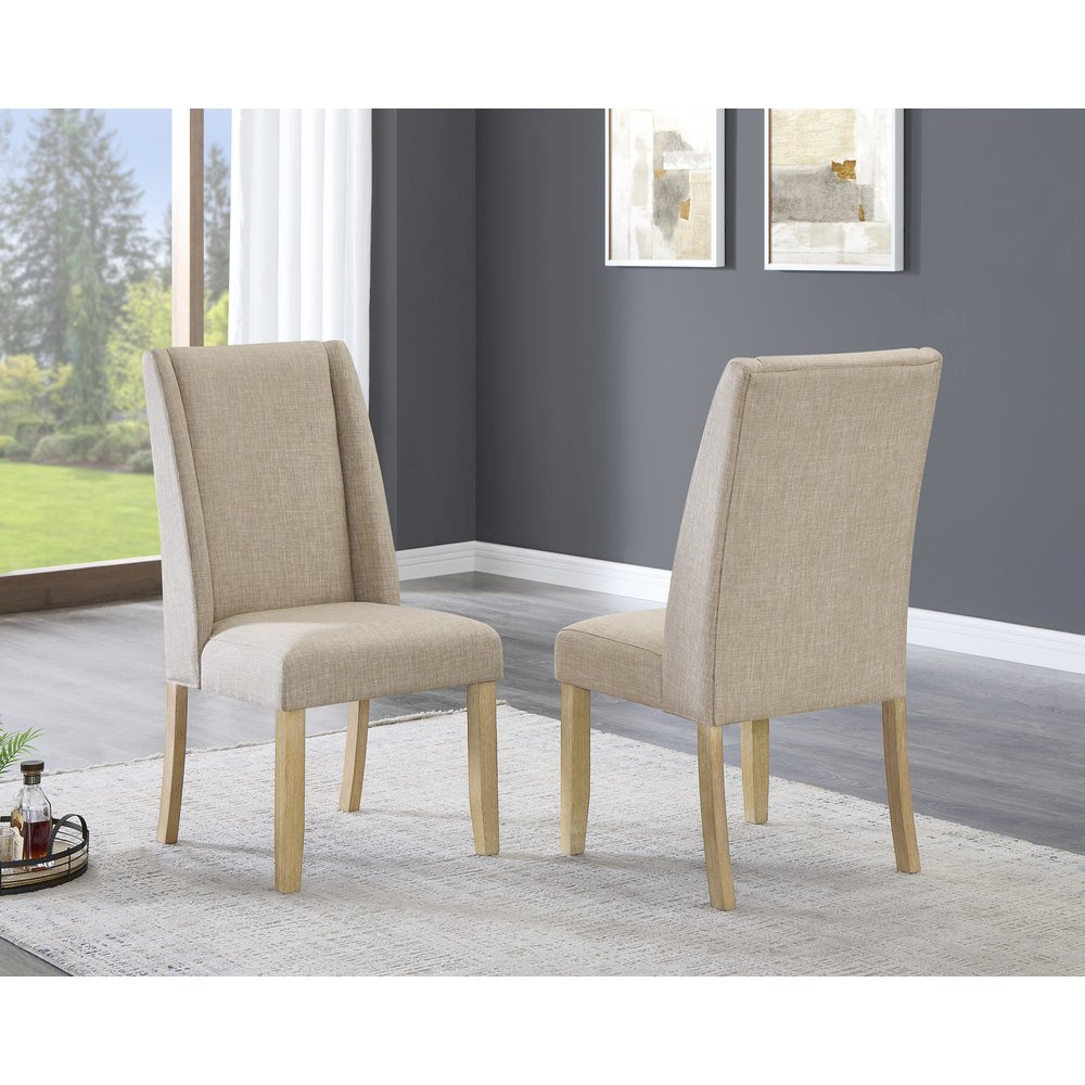 Beige Fabric Side Chairs (Set Of 2)