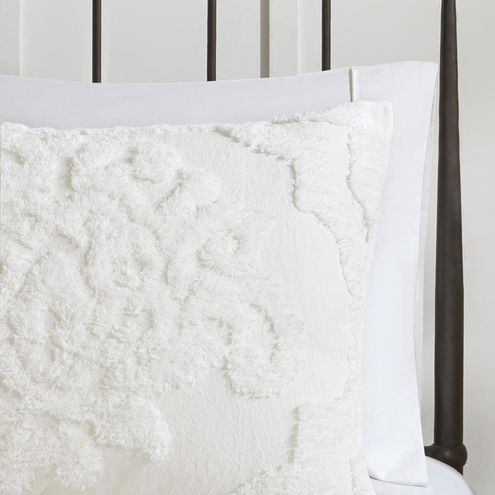 Seraphina White Chenille Duvet Cover Set, Belen Kox