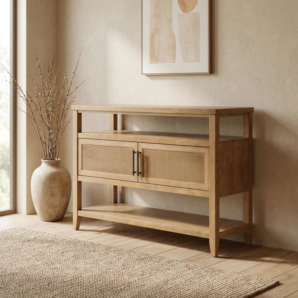 2-Door Storage Console Table with Sturdy Frame and Sleek Design