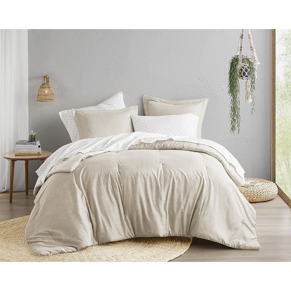 Chambray Print Microfiber Comforter Set with Bed Sheets