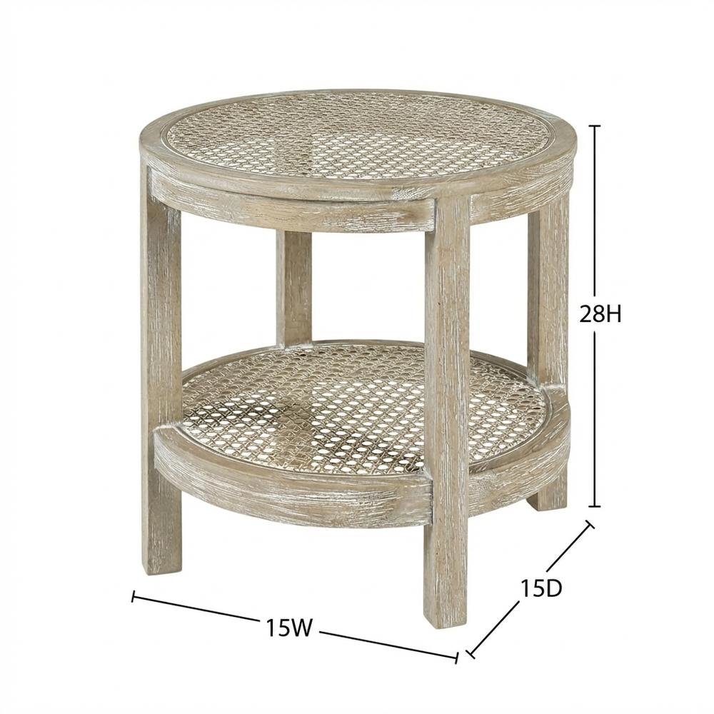 Round Accent Table with Smooth Surface and Sturdy Construction