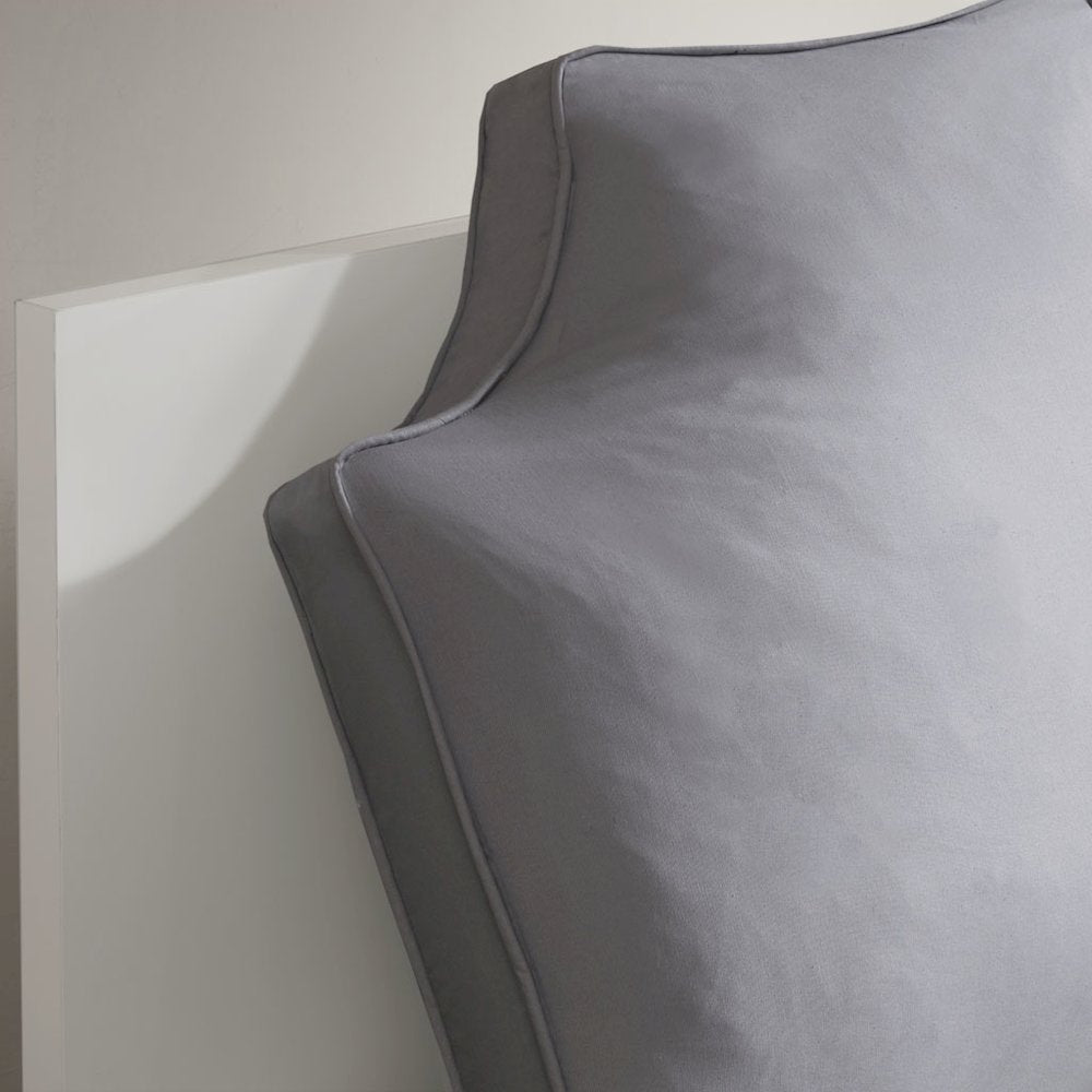 Elegant Grey Cotton Headboard Pillow, Belen Kox