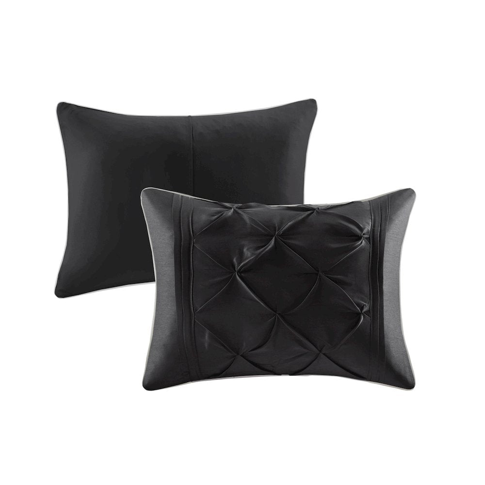 Laurel 100% Polyester Pieced Pleated 7pcs Tufted Comforter Set