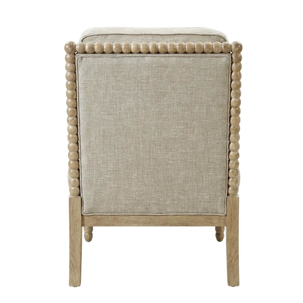 Taupe Accent Armchair with Donohue Pattern and Cushioned Seat