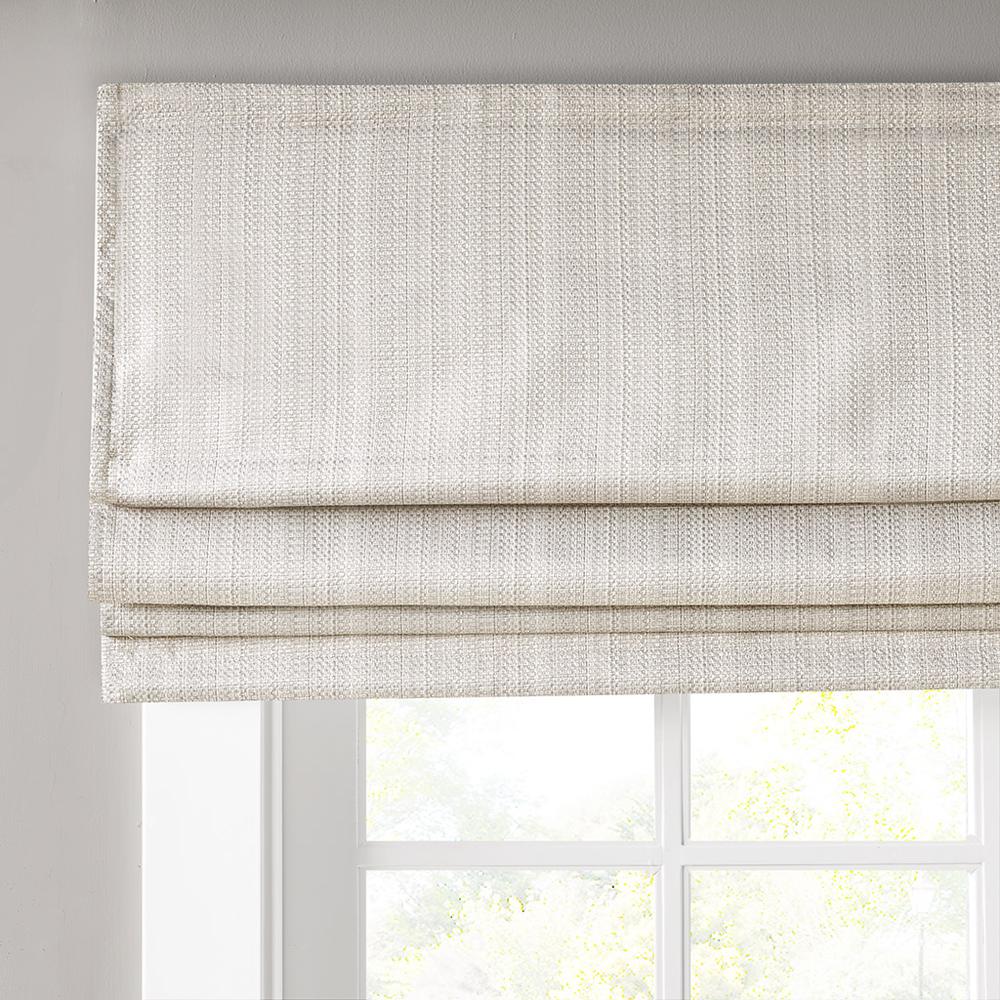 Ivory Basketweave Cordless Roman Shade, Belen Kox