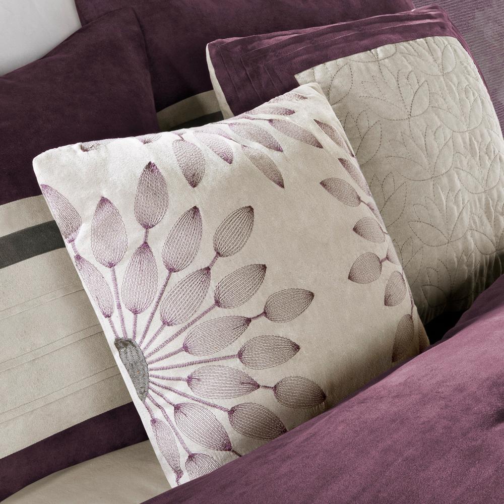 Plum Microsuede Pieced Comforter 7pc Set, Belen Kox