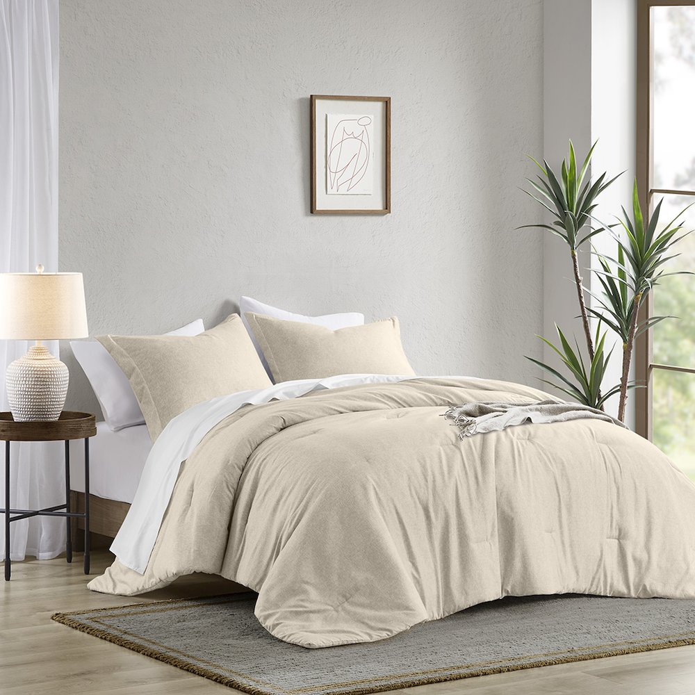 Camden Chambray Print Solid Comforter Set, Neutral color