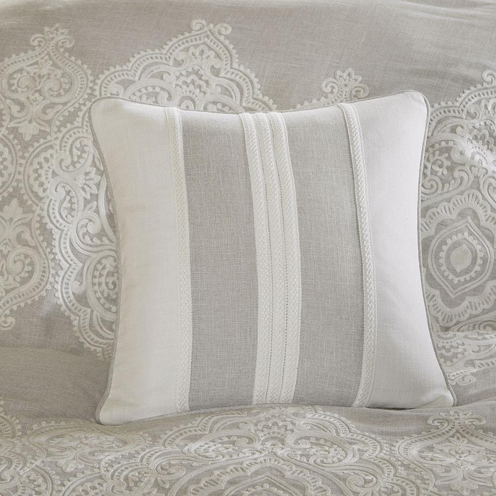 Natural Chain Stitch Embroidery 8pcs Comforter Set, Belen Kox