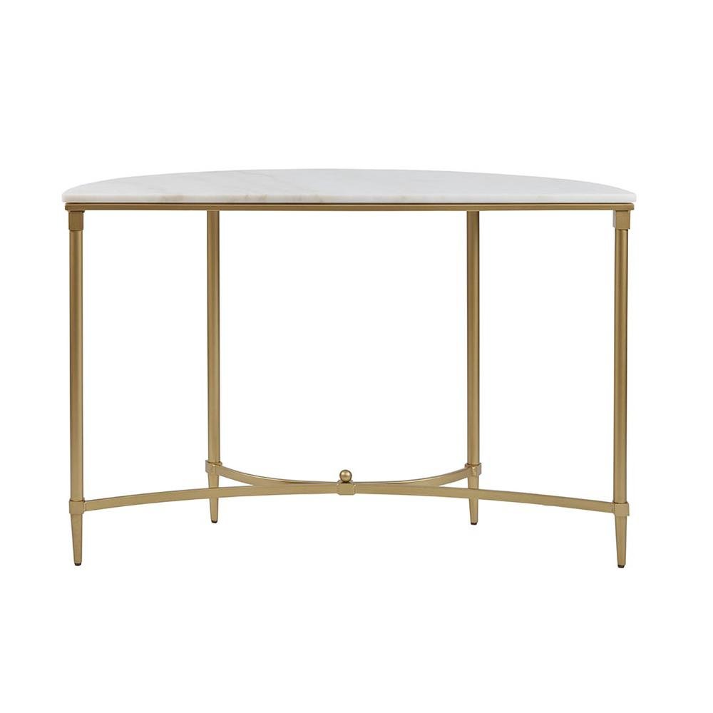 White Marble Hallway Table, Modern Luxury Console Table with Gold Legs