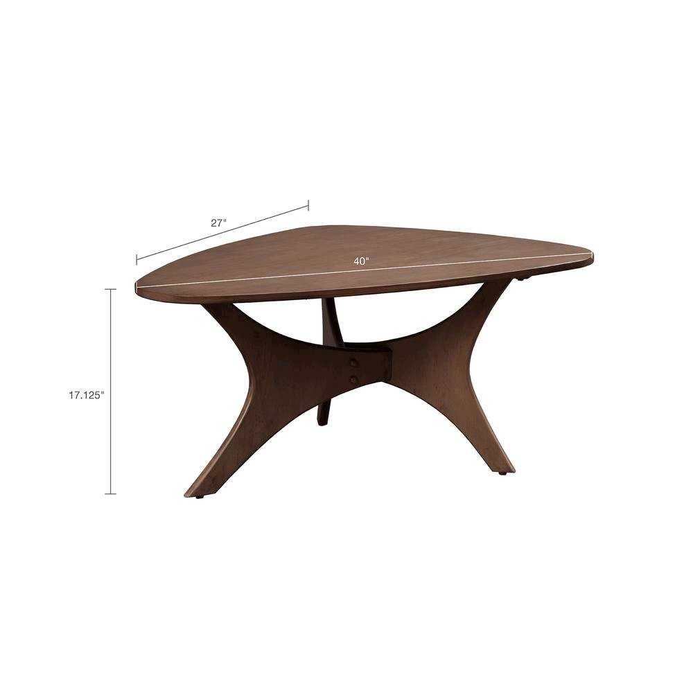 Solid Wood Mid Century Modern Coffee Table, Abstract Living Room Accent Piece