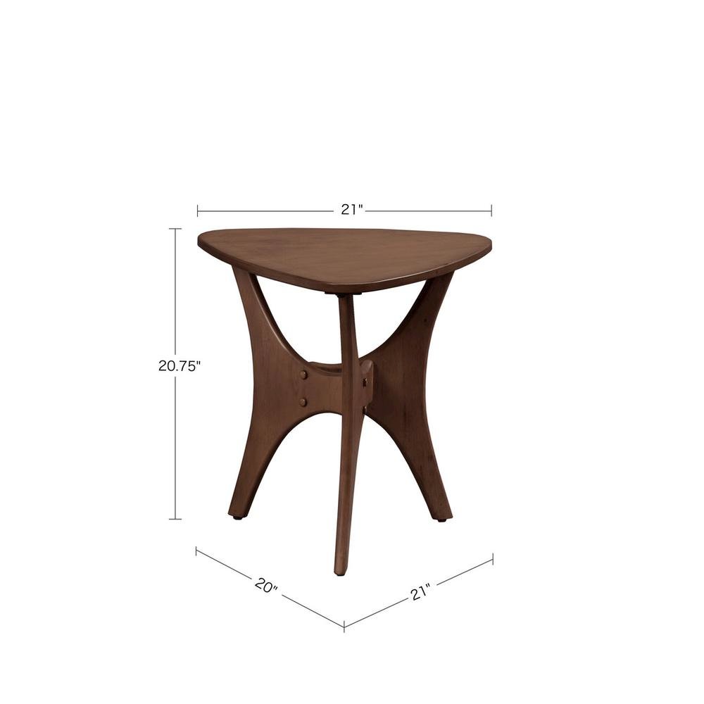 Solid Wood Mid Century Modern Side Table, Triangle Side Table for Small Spaces
