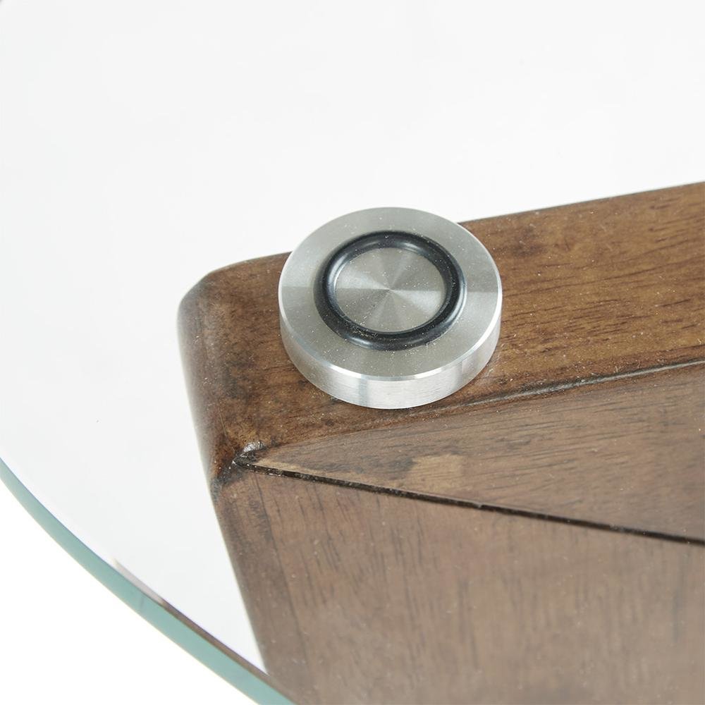 Coffee Table Modern, Glass Top with Solid Wood Frame, Rustic Living Room Table
