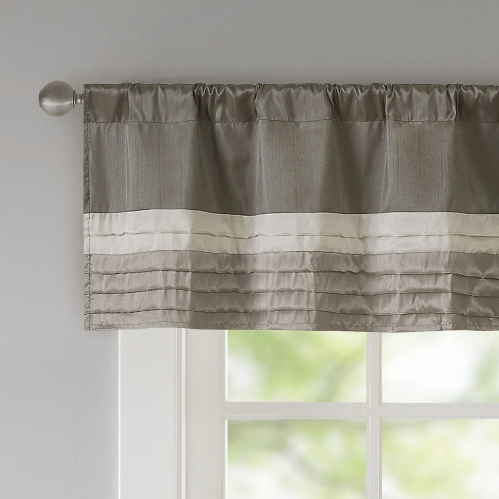 Natural Pintuck Striped Window Valance, Belen Kox