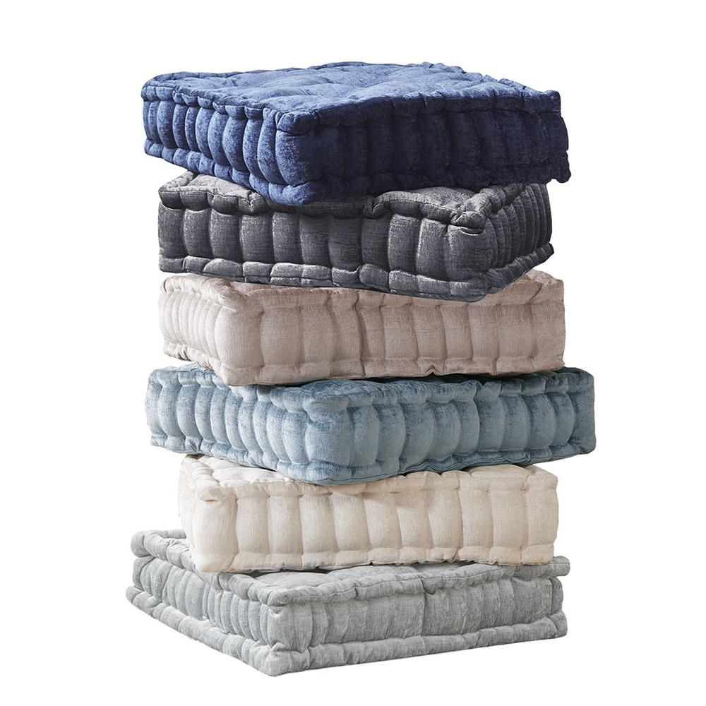 Navy Chenille Square Floor Pillow, Belen Kox