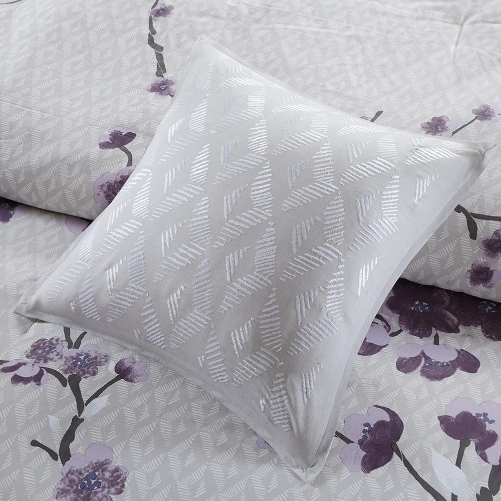 Purple Floral 8 Piece Comforter Set, Belen Kox