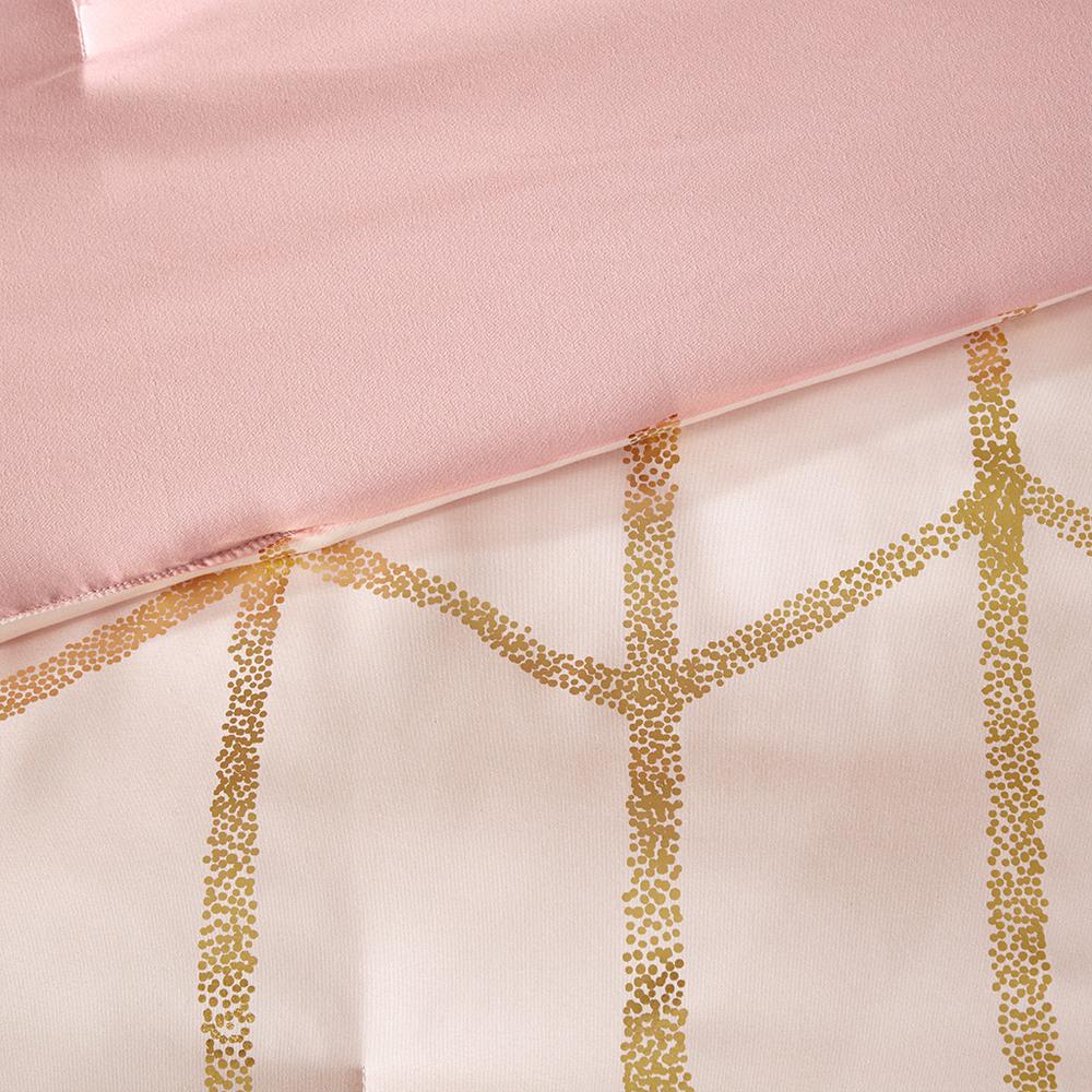 Blush & Gold Geometric Comforter Set, Belen Kox