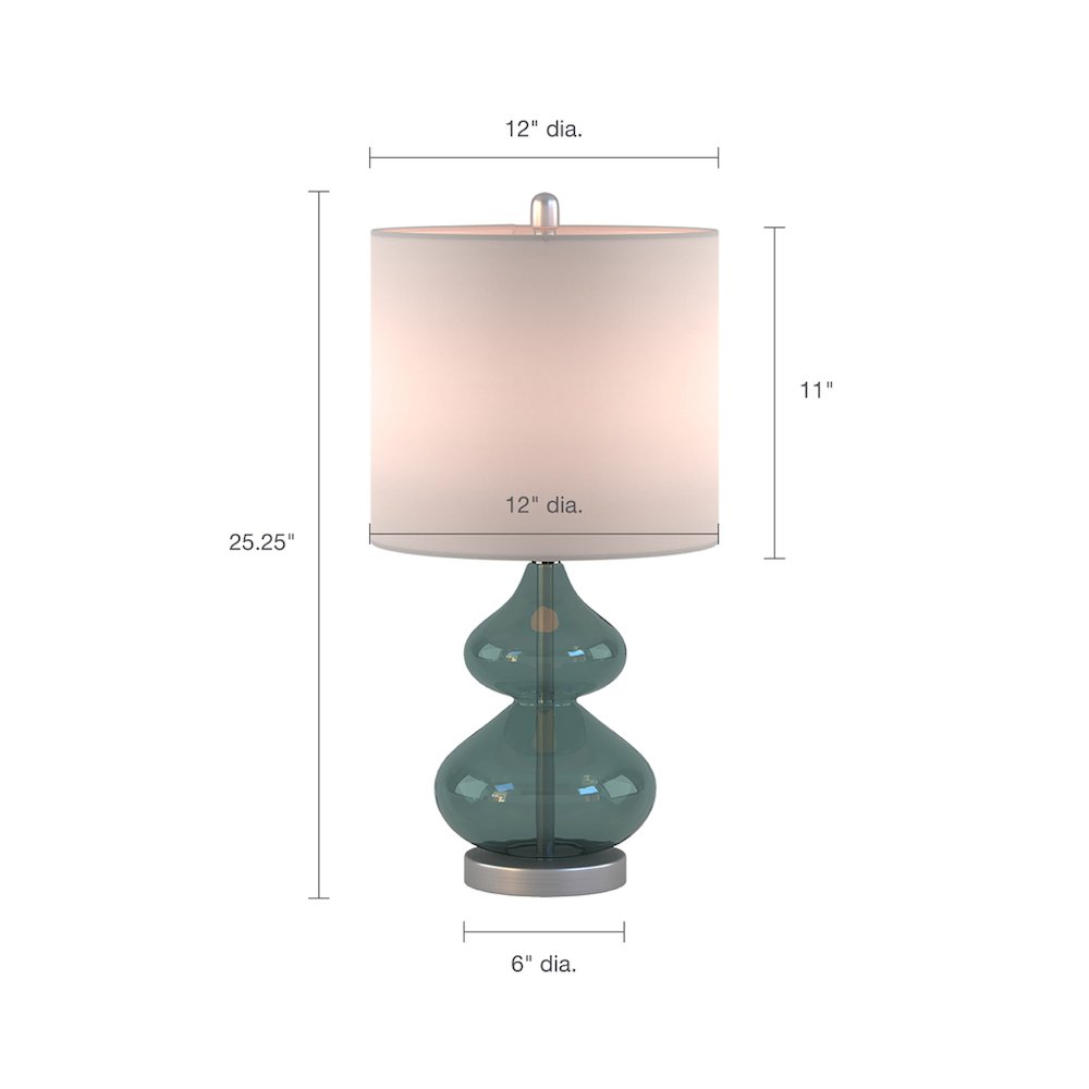 Ellipse Blue Glass Table Lamp Set (Set of 2), Belen Kox