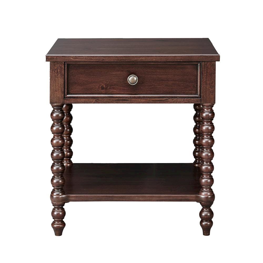 Brown Morocco Bedside Table with Storage for Bedroom and Night Use