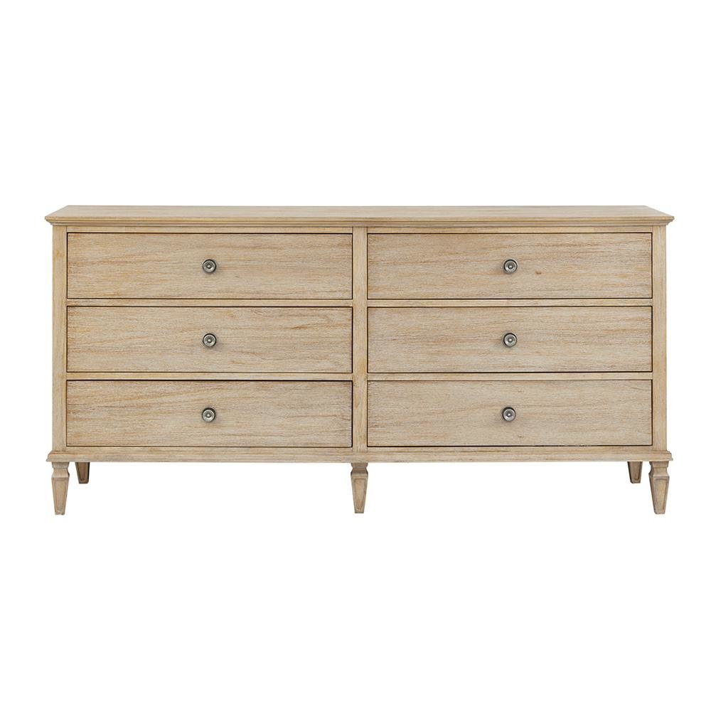 Brown Bedroom Storage Dresser with 6 Spacious Drawers for Clothes and More